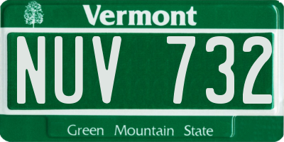 VT license plate NUV732