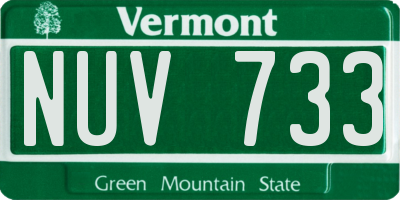 VT license plate NUV733