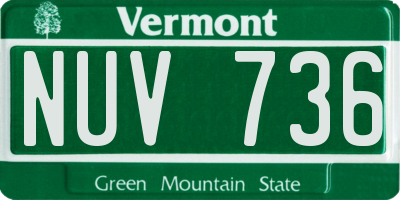 VT license plate NUV736