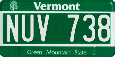 VT license plate NUV738
