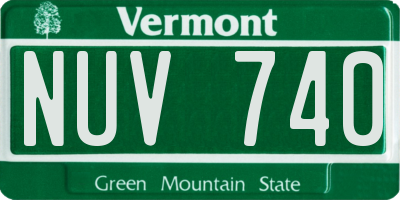 VT license plate NUV740
