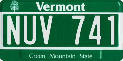 VT license plate NUV741