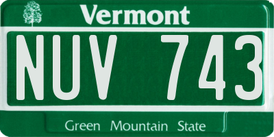 VT license plate NUV743