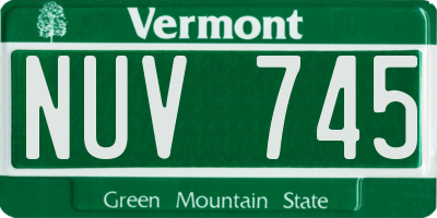 VT license plate NUV745