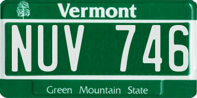 VT license plate NUV746