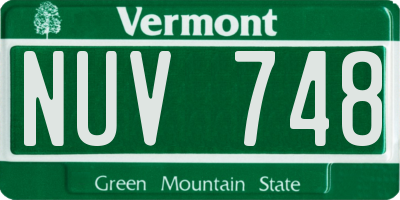 VT license plate NUV748