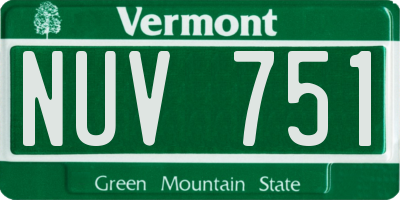 VT license plate NUV751
