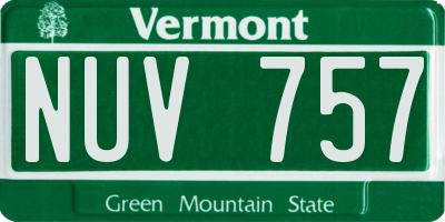 VT license plate NUV757