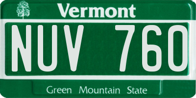 VT license plate NUV760