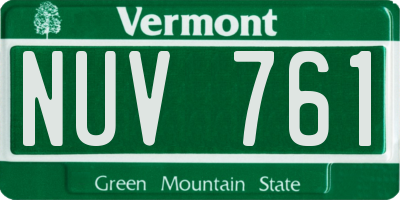 VT license plate NUV761