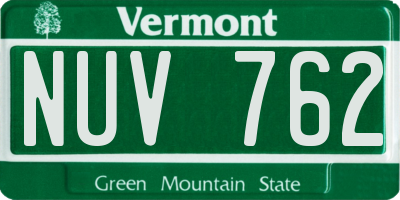 VT license plate NUV762
