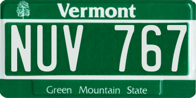 VT license plate NUV767