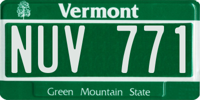 VT license plate NUV771