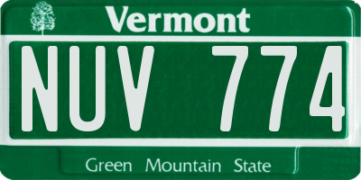 VT license plate NUV774