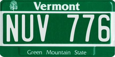 VT license plate NUV776