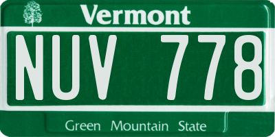 VT license plate NUV778
