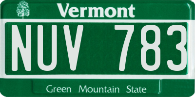 VT license plate NUV783