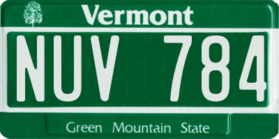 VT license plate NUV784