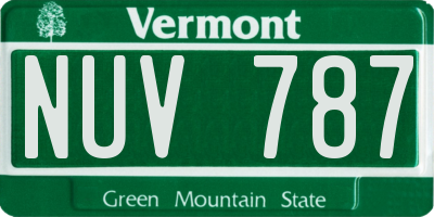 VT license plate NUV787