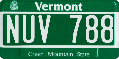 VT license plate NUV788