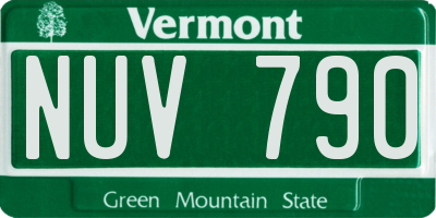 VT license plate NUV790