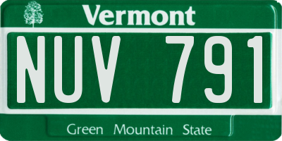 VT license plate NUV791