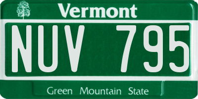 VT license plate NUV795