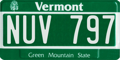 VT license plate NUV797