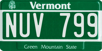 VT license plate NUV799