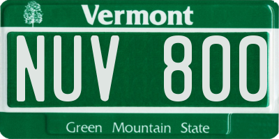 VT license plate NUV800