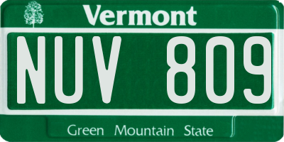 VT license plate NUV809