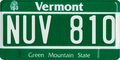 VT license plate NUV810
