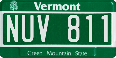 VT license plate NUV811