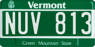 VT license plate NUV813