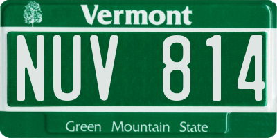 VT license plate NUV814