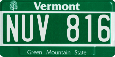 VT license plate NUV816