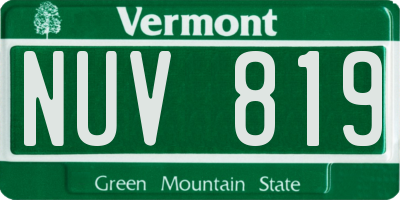 VT license plate NUV819