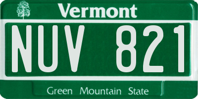 VT license plate NUV821