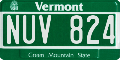VT license plate NUV824