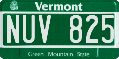 VT license plate NUV825