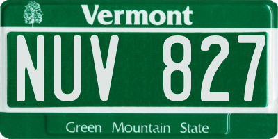 VT license plate NUV827