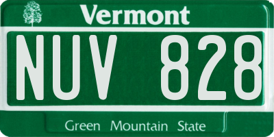 VT license plate NUV828