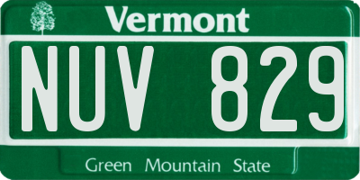 VT license plate NUV829