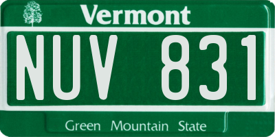 VT license plate NUV831