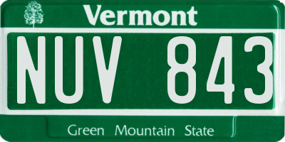 VT license plate NUV843