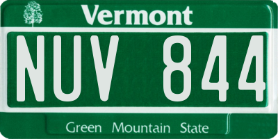 VT license plate NUV844