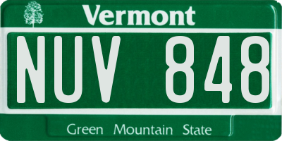 VT license plate NUV848