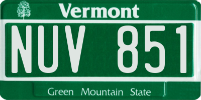 VT license plate NUV851