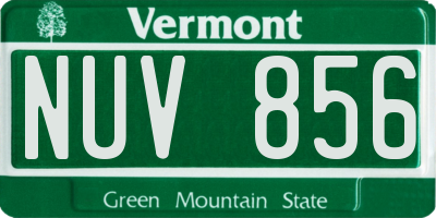 VT license plate NUV856