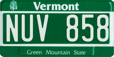 VT license plate NUV858